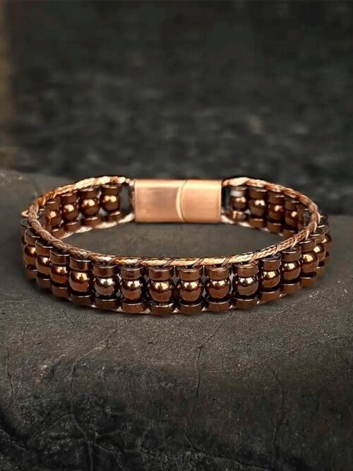 Clear Perspective Premimum Hematite Wristband Bracelet