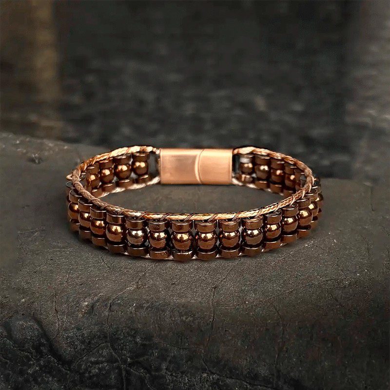 Clear Perspective Premimum Hematite Wristband Bracelet