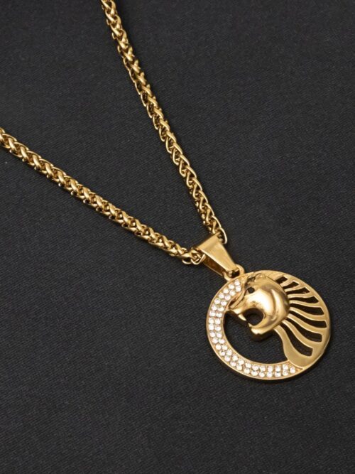 Sima Diamond Pendent With Golden Chain