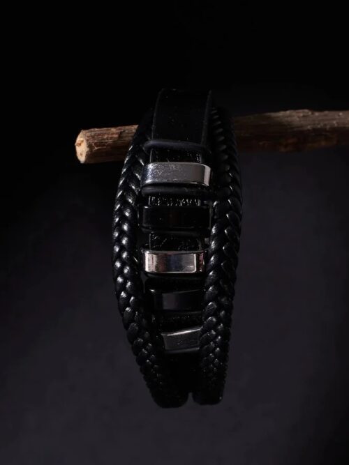 Urban Nomad Leather Band Silver Black